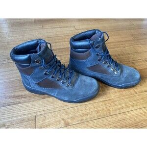 Timberland Mens 9 Field Boots Waterproof Navy Blue Nubuck Leather Gorpcore GUC